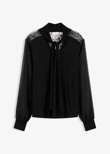 Triko s vázačkou a krajkou, bonprix