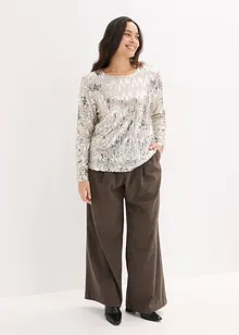 Tričko s dlouhým rukávem a flitry, bonprix