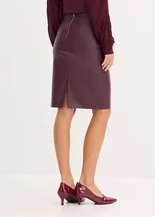 Sukně ke kolenům, z umělé kůže, s přiléhavým střihem, bonprix