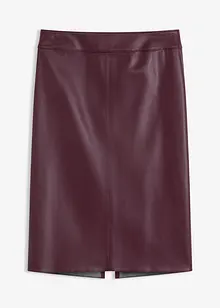 Sukně ke kolenům, z umělé kůže, s přiléhavým střihem, bonprix