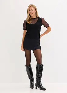 Svetr z jemné pleteniny, se vsadkou ze síťoviny, bonprix