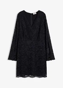 Krajkové šaty s trumpetovými rukávy, bonprix