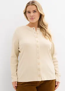 Žebrované tričko s dlouhým rukávem z čisté bavlny, bonprix