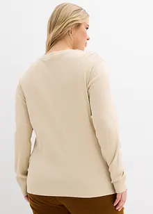 Žebrované tričko s dlouhým rukávem z čisté bavlny, bonprix