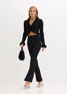 Kabátek z jemné pleteniny, s imitací kožešiny, bonprix