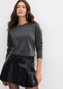 Triko s dlouhým rukávem a třpytivou přízí, bonprix