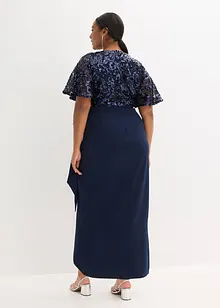 Dlouhé šaty s pajetkovou výšivkou, bonprix