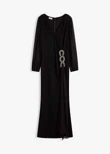 Dlouhé šaty s aplikací ze štrasových kamínků, bonprix