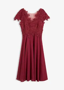 Midi šaty z něžného tylu, s krajkou, bonprix