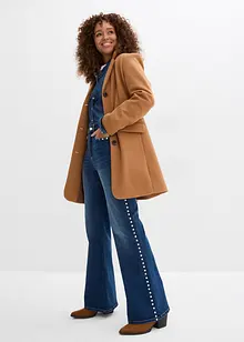 Džíny do zvonu, High Waist, aplikace z nýtků, bonprix