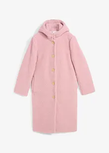 Plyšový kabát s kapucí a kapsami, bonprix