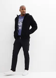 Strečové cargo kalhoty z robustní organické bavlny, Regular Fit, Straight, bonprix