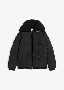 Prošívaná bunda s límcem z medvídkového plyše, bonprix