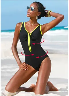 Stahovací jednodílné plavky se zipem, bonprix