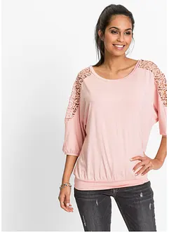 Oversized triko s krajkou, bonprix