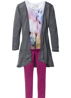 Tričko + kabátek + legíny, pro dívky (3dílná souprava), bpc bonprix collection