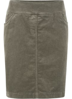 Strečová bavlněná sukně z manšestru s pohodlným pasem, bpc bonprix collection