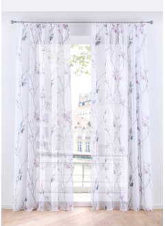 Transparentní záclona s květovým vzorem (1 ks), bpc living bonprix collection