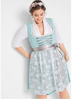Dirndl s krajkovou zástěrou, pod kolena (2dílná souprava), bonprix