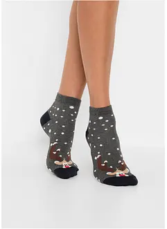 Nízké ponožky Vánoce (6 párů), organická bavlna, bonprix