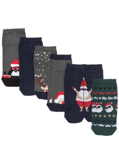 Nízké ponožky Vánoce (6 párů), organická bavlna, bpc bonprix collection