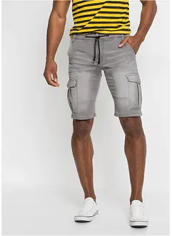Džínové bermudy z teplákoviny, Regular Fit, bonprix