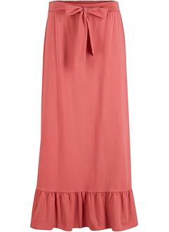 Žerzejov&aacute; sukně s p&aacute;skem na zavazov&aacute;n&iacute; a vol&aacute;nem, bpc bonprix collection