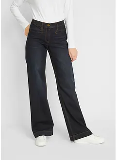 Džíny, Wide Leg, Mid Waist, pohodlný pas, bonprix
