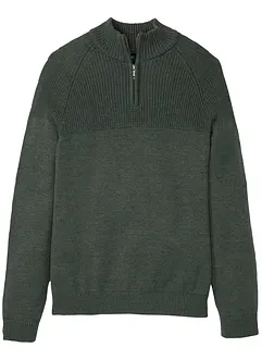 Svetr s límcem na zip, s obsahem bavlny, bonprix