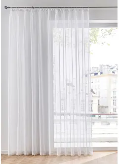 Dlouhá záclona s krajkovým lemem a recyklovaným polyesterem, bonprix