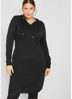 Pletené šaty s kapucí, bonprix