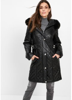 Krátký prošívaný kabát v koženém vzhledu, bpc selection premium