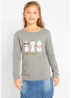 Dívčí triko z organické bavlny, dlouhý rukáv, bpc bonprix collection