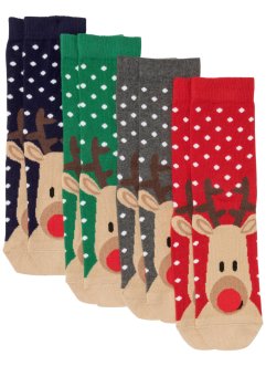Ponožky Vánoce (4 páry), s lístečkem na vzkaz, bpc bonprix collection