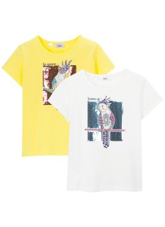 Dívčí tričko (2 ks v balení), organická bavlna, bpc bonprix collection
