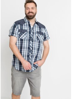 Košile s denimovými prvky, krátký rukáv, John Baner JEANSWEAR