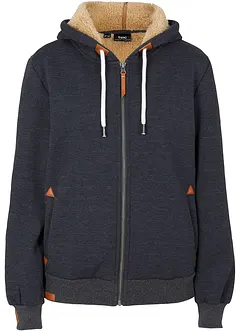 Mikina na zapínání, s medvídkovou podšívkou, bonprix