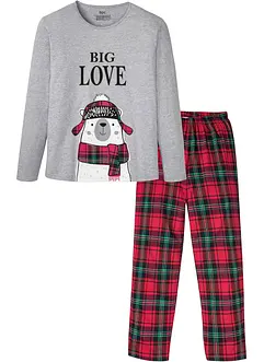 Pyžamo s dlouhým rukávem a organickou bavlnou, bonprix