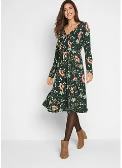 Bavlněné žerzejové šaty se zavinovacím vzhledem, bonprix