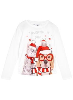 Vánoční dívčí triko s dlouhým rukávem a fotopotiskem, bpc bonprix collection