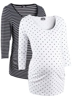 Těhotenské triko s potiskem, 3/4 rukáv, organická bavlna (2 ks v balení), bpc bonprix collection