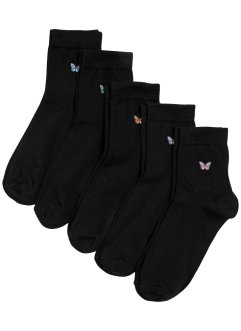 Nízké ponožky s výšivkou (5 párů), s organickou bavlnou, bpc bonprix collection