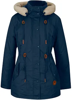 Vatovaná parka s umělou kožešinou, bonprix