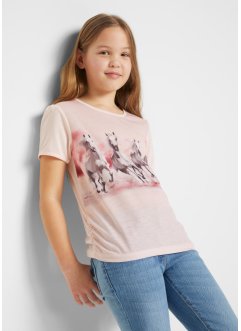 Dívčí tričko s fotografickým potiskem koně, bpc bonprix collection