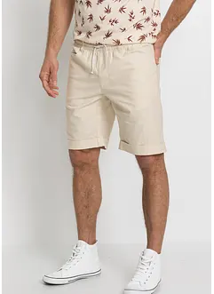 Bermudy bez zapínání, ze směsi lnu, Regular Fit, bonprix