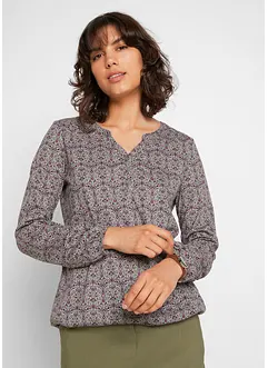 Potištěné triko s Henley límečkem, dlouhý rukáv, bonprix