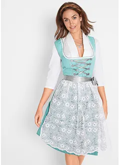 Dirndl s krajkovou zástěrou, pod kolena (2dílná souprava), bonprix