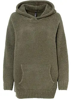 Svetr s kapucí, z medvídkového flísu, bonprix