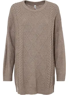 Oversize svetr s copánkovým vzorem, bonprix