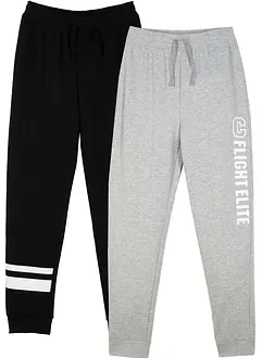 Joggingové kalhoty z měkké bavlněné směsi (2 ks v balení), bonprix